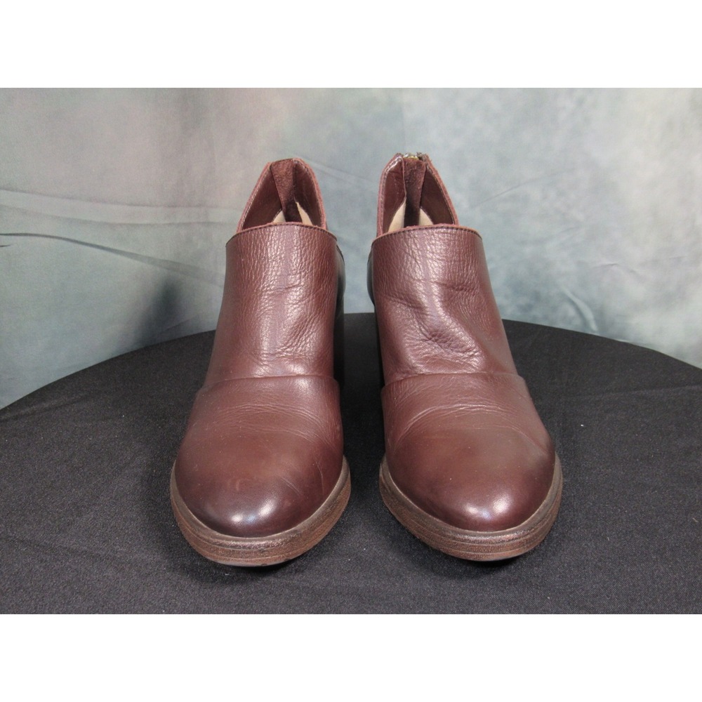 Johnston & Murphy Womens 8.5M Brown Leather Block Heel Ankle Booties - Picture 3 of 8